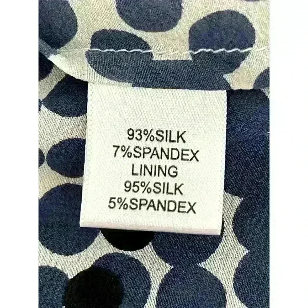 St John Sz 4 Silk Ruffle Dot Top White Black Dot Pattern Feminine Pretty Elegant - Picture 14 of 16